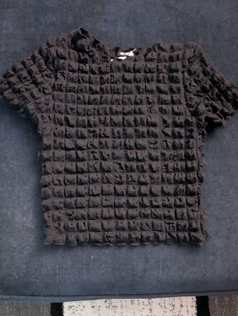NWOT! G Mini Black Bubble Gauze Crop Top
